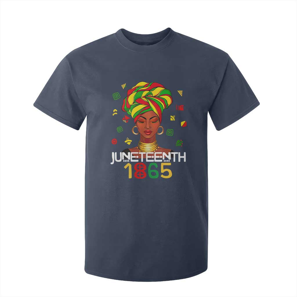 Melanin Queen T Shirt For Kid 1865 Juneteenth Celebrate African American Freedom Day TS01 Navy Print Your Wear