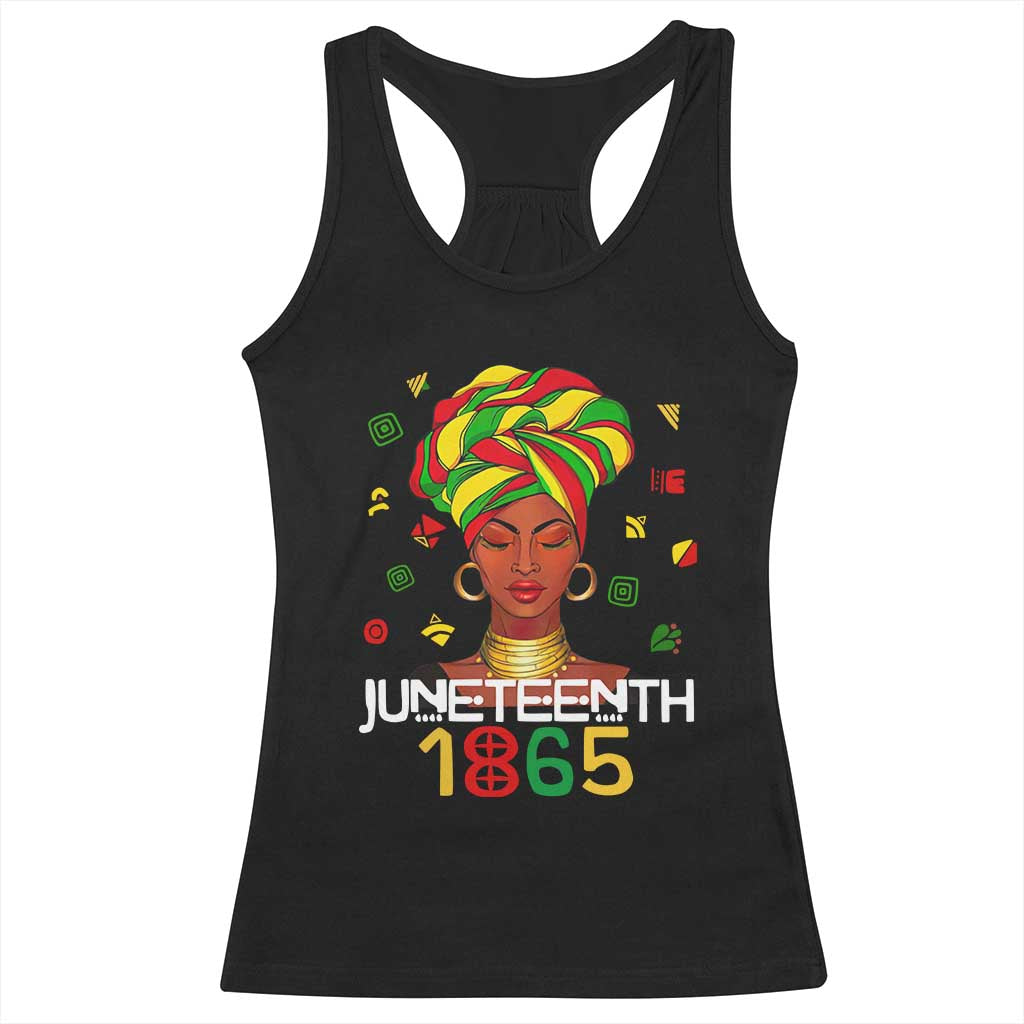 Melanin Queen Racerback Tank Top 1865 Juneteenth Celebrate African American Freedom Day TS01 Black Print Your Wear