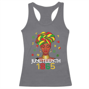 Melanin Queen Racerback Tank Top 1865 Juneteenth Celebrate African American Freedom Day TS01 Charcoal Print Your Wear