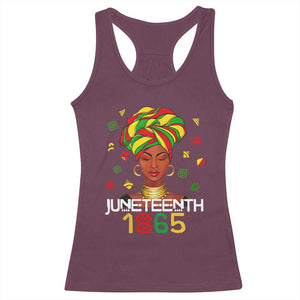 Melanin Queen Racerback Tank Top 1865 Juneteenth Celebrate African American Freedom Day TS01 Maroon Print Your Wear