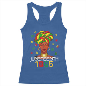 Melanin Queen Racerback Tank Top 1865 Juneteenth Celebrate African American Freedom Day TS01 Royal Blue Print Your Wear