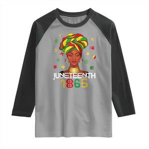Melanin Queen Raglan Shirt 1865 Juneteenth Celebrate African American Freedom Day TS01 Sport Gray Black Print Your Wear