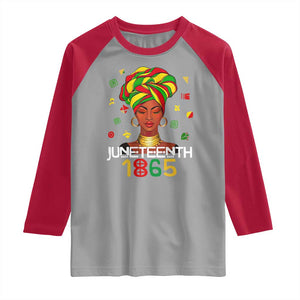 Melanin Queen Raglan Shirt 1865 Juneteenth Celebrate African American Freedom Day TS01 Sport Gray Red Print Your Wear