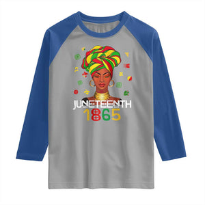 Melanin Queen Raglan Shirt 1865 Juneteenth Celebrate African American Freedom Day TS01 Sport Gray Royal Print Your Wear