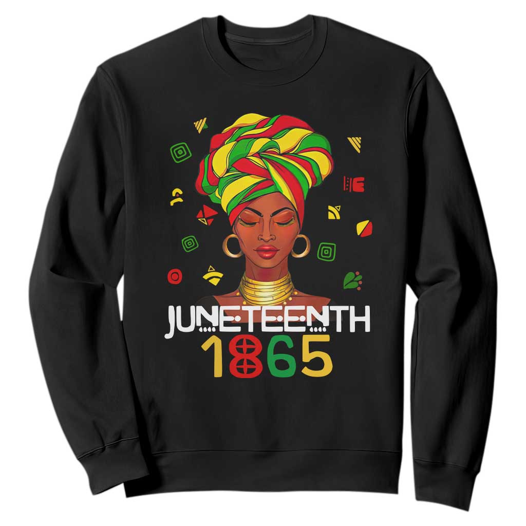Melanin Queen Sweatshirt 1865 Juneteenth Celebrate African American Freedom Day for Women TS01 Black Printyourwear