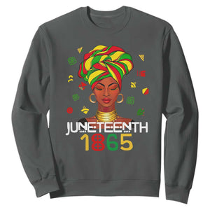 Melanin Queen Sweatshirt 1865 Juneteenth Celebrate African American Freedom Day for Women TS01 Dark Heather Printyourwear