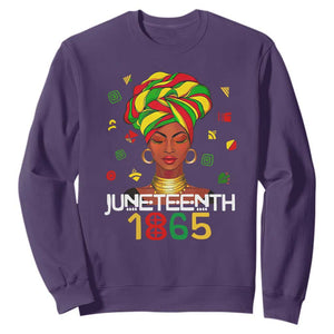 Melanin Queen Sweatshirt 1865 Juneteenth Celebrate African American Freedom Day for Women TS01 Purple Printyourwear