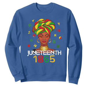 Melanin Queen Sweatshirt 1865 Juneteenth Celebrate African American Freedom Day for Women TS01 Royal Blue Printyourwear