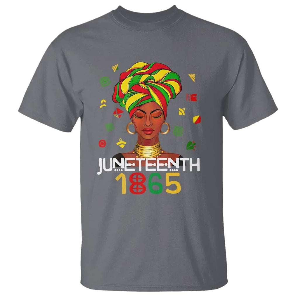 Melanin Queen T Shirt 1865 Juneteenth Celebrate African American Freedom Day for Women TS01 Charcoal Printyourwear