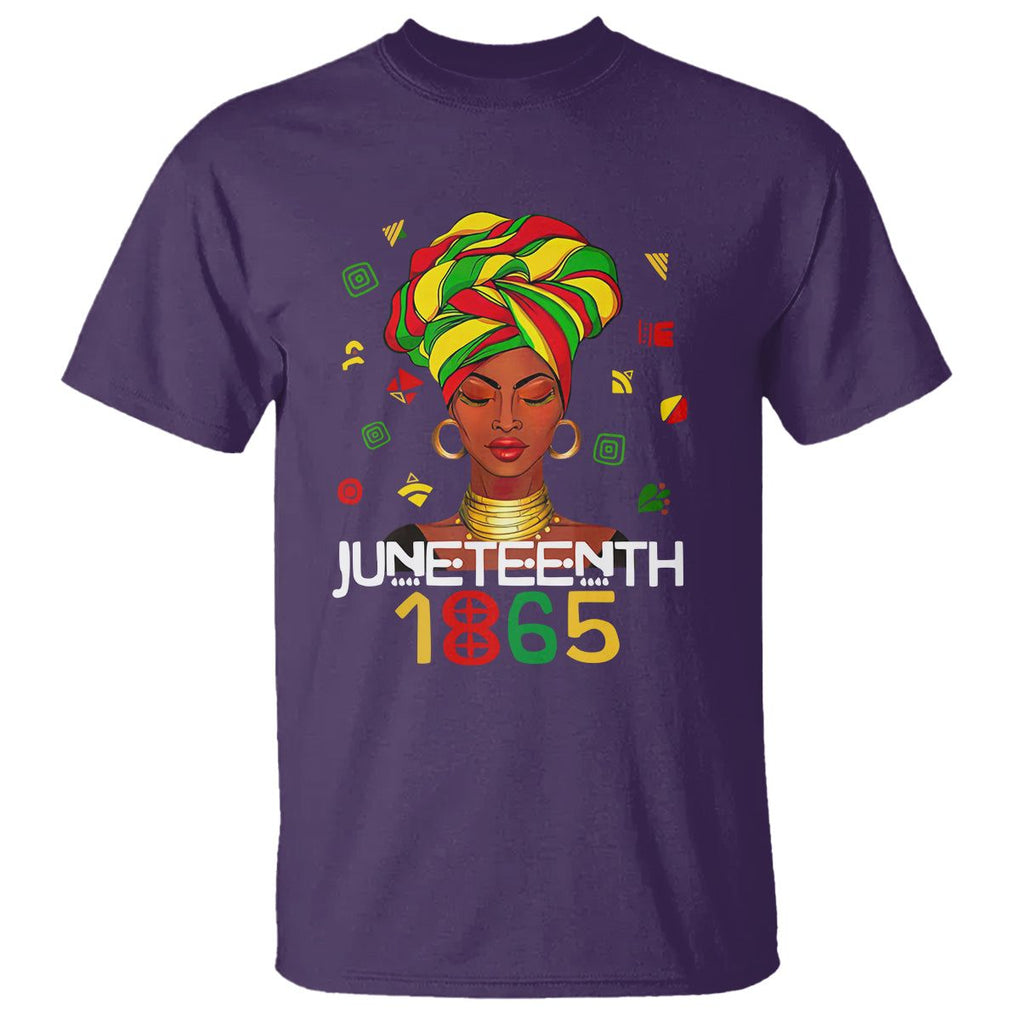 Melanin Queen T Shirt 1865 Juneteenth Celebrate African American Freedom Day for Women TS01 Purple Printyourwear