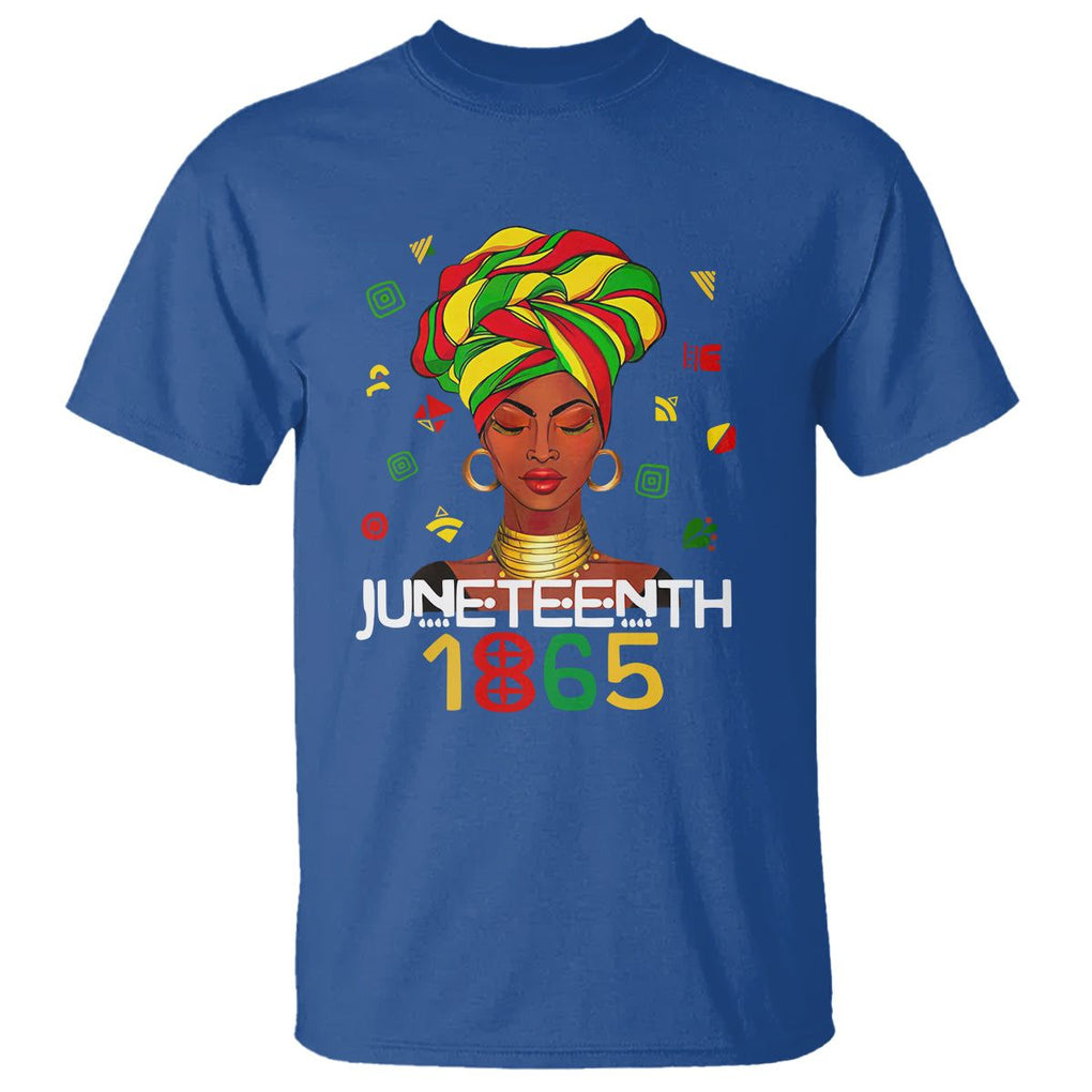 Melanin Queen T Shirt 1865 Juneteenth Celebrate African American Freedom Day for Women TS01 Royal Blue Printyourwear