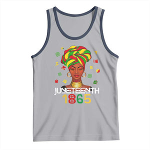 Melanin Queen Tank Top 1865 Juneteenth Celebrate African American Freedom Day TS01 Athletic Heather Navy Print Your Wear