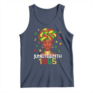 Melanin Queen Tank Top 1865 Juneteenth Celebrate African American Freedom Day TS01 Navy Print Your Wear