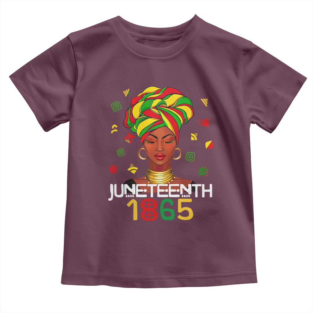 Melanin Queen Toddler T Shirt 1865 Juneteenth Celebrate African American Freedom Day TS01 Maroon Print Your Wear