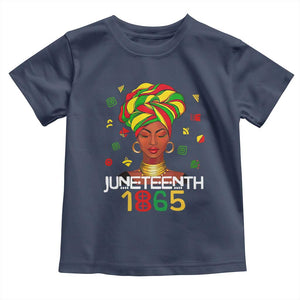 Melanin Queen Toddler T Shirt 1865 Juneteenth Celebrate African American Freedom Day TS01 Navy Print Your Wear