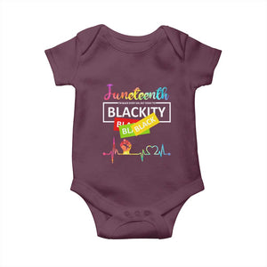 Juneteenth 1865 Baby Onesie Blackity Heartbeat TS01 Maroon Print Your Wear