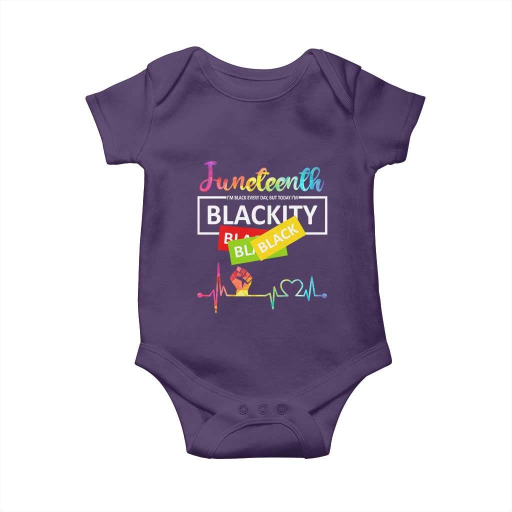 Juneteenth 1865 Baby Onesie Blackity Heartbeat TS01 Purple Print Your Wear