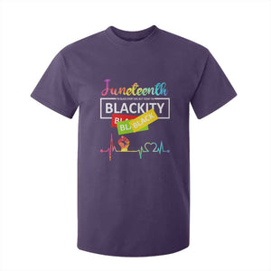 Juneteenth 1865 T Shirt For Kid Blackity Heartbeat TS01 Purple Print Your Wear