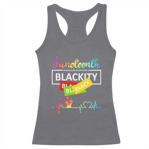Juneteenth 1865 Racerback Tank Top Blackity Heartbeat TS01 Charcoal Print Your Wear