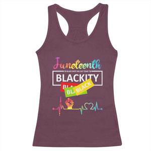 Juneteenth 1865 Racerback Tank Top Blackity Heartbeat TS01 Maroon Print Your Wear