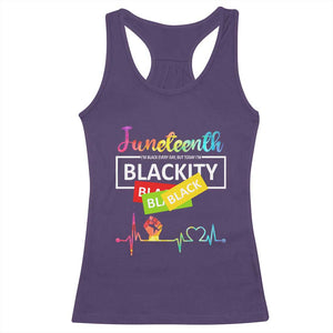 Juneteenth 1865 Racerback Tank Top Blackity Heartbeat TS01 Purple Print Your Wear