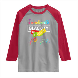 Juneteenth 1865 Raglan Shirt Blackity Heartbeat TS01 Sport Gray Red Print Your Wear