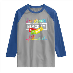 Juneteenth 1865 Raglan Shirt Blackity Heartbeat TS01 Sport Gray Royal Print Your Wear