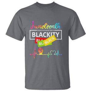Juneteenth T Shirt Blackity Heartbeat TS01 Charcoal Printyourwear