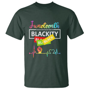 Juneteenth T Shirt Blackity Heartbeat TS01 Dark Forest Green Printyourwear