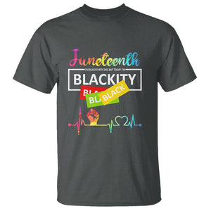 Juneteenth T Shirt Blackity Heartbeat TS01 Dark Heather Printyourwear