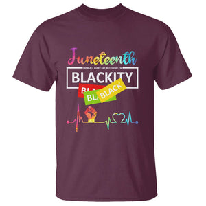 Juneteenth T Shirt Blackity Heartbeat TS01 Maroon Printyourwear