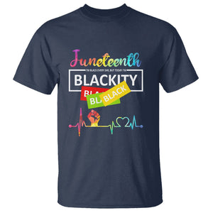 Juneteenth T Shirt Blackity Heartbeat TS01 Navy Printyourwear