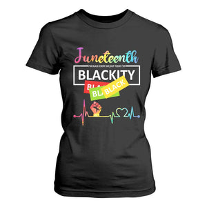 Juneteenth 1865 T Shirt For Women Blackity Heartbeat TS01 Black Print Your Wear