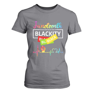 Juneteenth 1865 T Shirt For Women Blackity Heartbeat TS01 Charcoal Print Your Wear