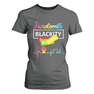 Juneteenth 1865 T Shirt For Women Blackity Heartbeat TS01 Dark Heather Print Your Wear