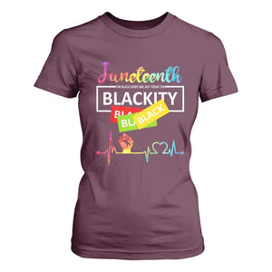 Juneteenth 1865 T Shirt For Women Blackity Heartbeat TS01 Maroon Print Your Wear
