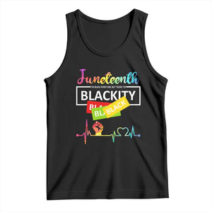 Juneteenth 1865 Tank Top Blackity Heartbeat TS01 Black Print Your Wear