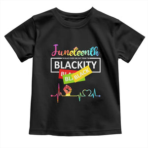 Juneteenth 1865 Toddler T Shirt Blackity Heartbeat TS01 Black Print Your Wear
