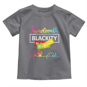 Juneteenth 1865 Toddler T Shirt Blackity Heartbeat TS01 Charcoal Print Your Wear