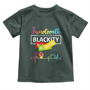 Juneteenth 1865 Toddler T Shirt Blackity Heartbeat TS01 Dark Forest Green Print Your Wear