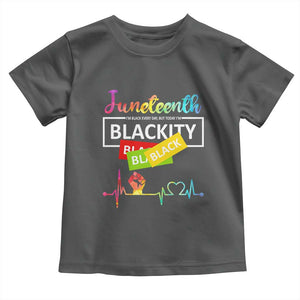 Juneteenth 1865 Toddler T Shirt Blackity Heartbeat TS01 Dark Heather Print Your Wear
