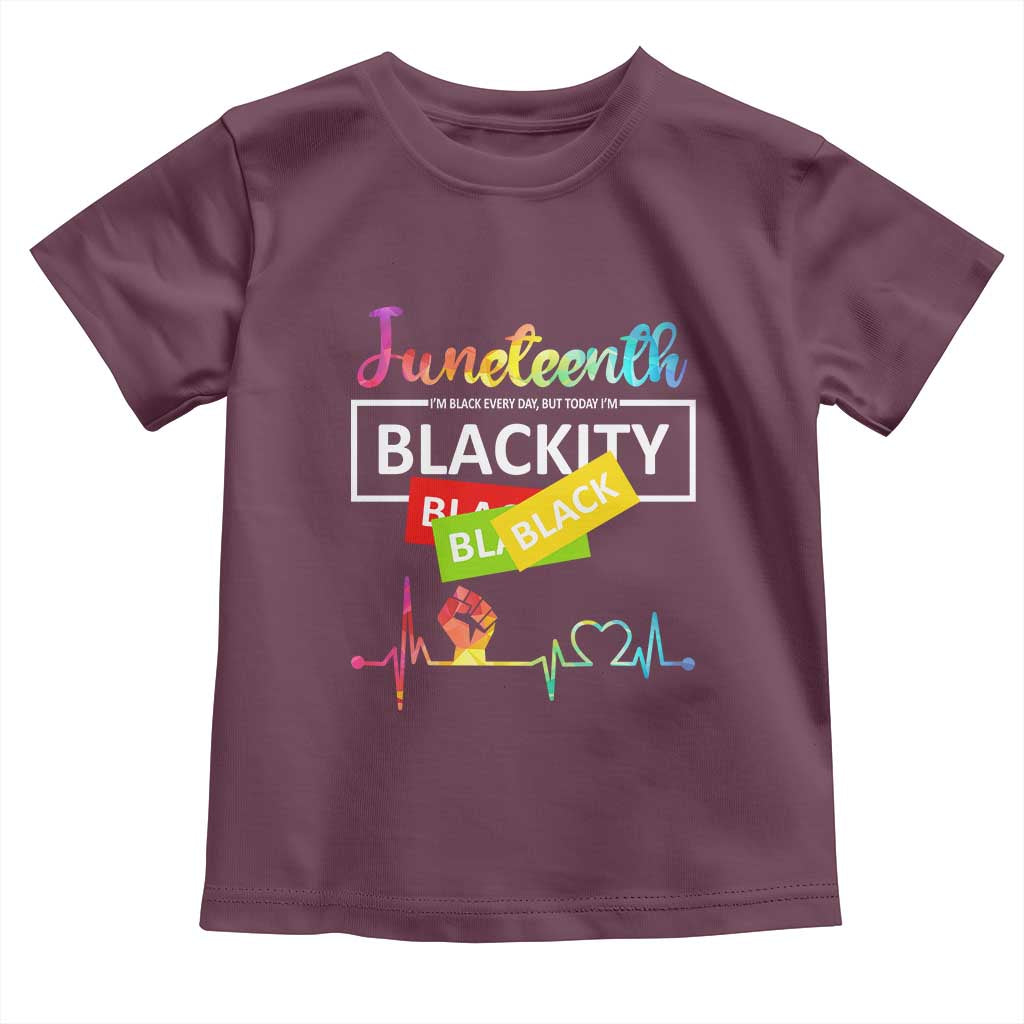 Juneteenth 1865 Toddler T Shirt Blackity Heartbeat TS01 Maroon Print Your Wear