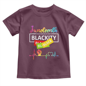 Juneteenth 1865 Toddler T Shirt Blackity Heartbeat TS01 Maroon Print Your Wear