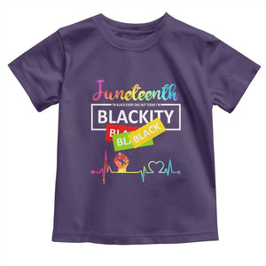 Juneteenth 1865 Toddler T Shirt Blackity Heartbeat TS01 Purple Print Your Wear