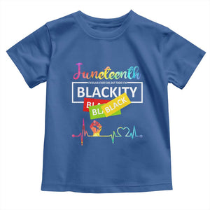 Juneteenth 1865 Toddler T Shirt Blackity Heartbeat TS01 Royal Blue Print Your Wear