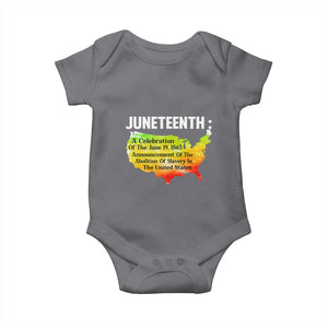 Black History Baby Onesie With African Map Juneteenth Celebration TS01 Charcoal Print Your Wear
