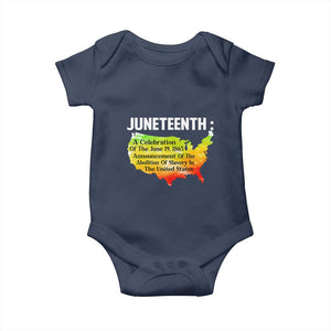 Black History Baby Onesie With African Map Juneteenth Celebration TS01 Navy Print Your Wear