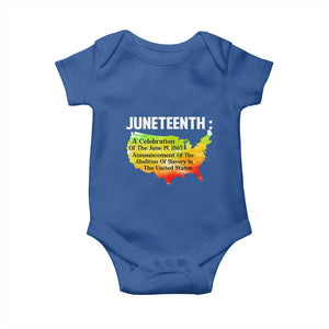 Black History Baby Onesie With African Map Juneteenth Celebration TS01 Royal Blue Print Your Wear