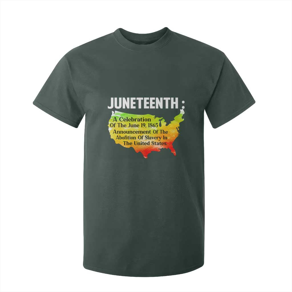 Black History T Shirt For Kid With African Map Juneteenth Celebration TS01 Dark Forest Green Print Your Wear