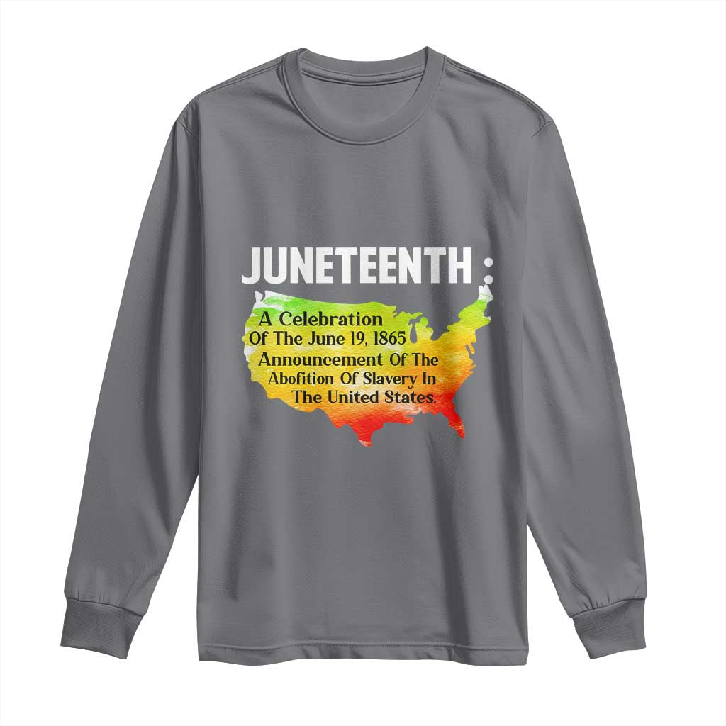 Black History Long Sleeve Shirt With African Map Juneteenth Celebration TS01 Charcoal Print Your Wear